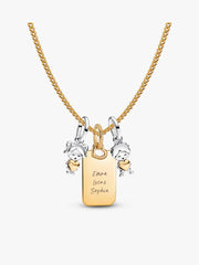 A Mother's Love Engravable Charm Necklace Set 4 Quantity