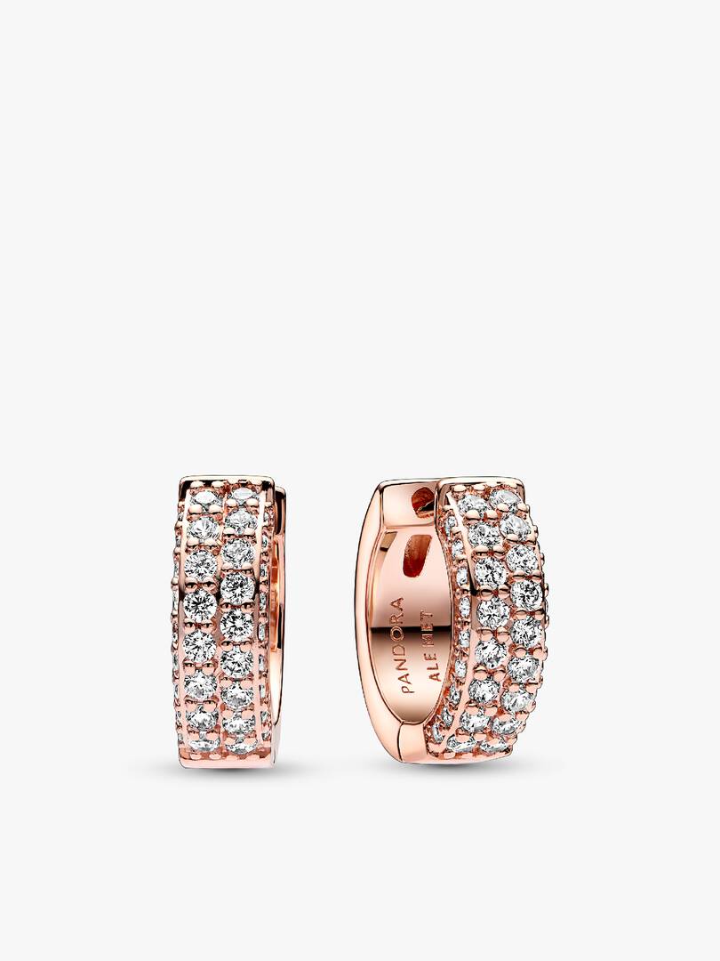 Pavé Rose Double-row Necklace and Earring Set 2 Quantity