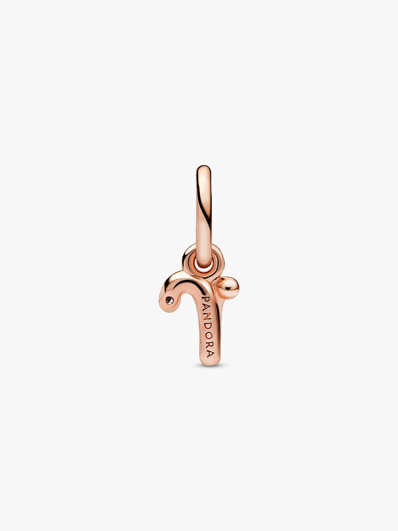 FINAL SALE - Letter R Script Alphabet Dangle Charm 14k rose gold plating