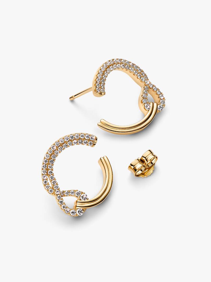 Pandora Infinite Lab-grown Diamond Pavé Open Circle Stud Earrings 0.54 ct TW, 14k gold