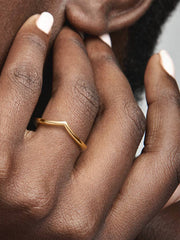 Polished Wishbone Ring 14k gold plating