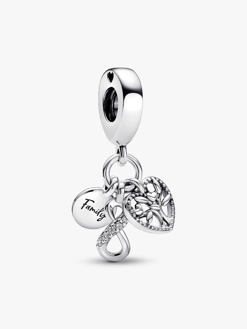 Family Infinity Triple Dangle Charm Sterling silver