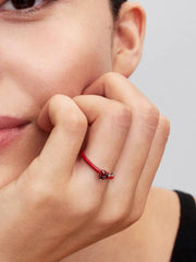 Red Chakra Heart Ring Sterling silver