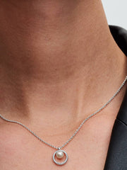Treated Freshwater Cultured Pearl & Pavé Collier Necklace Sterling silver