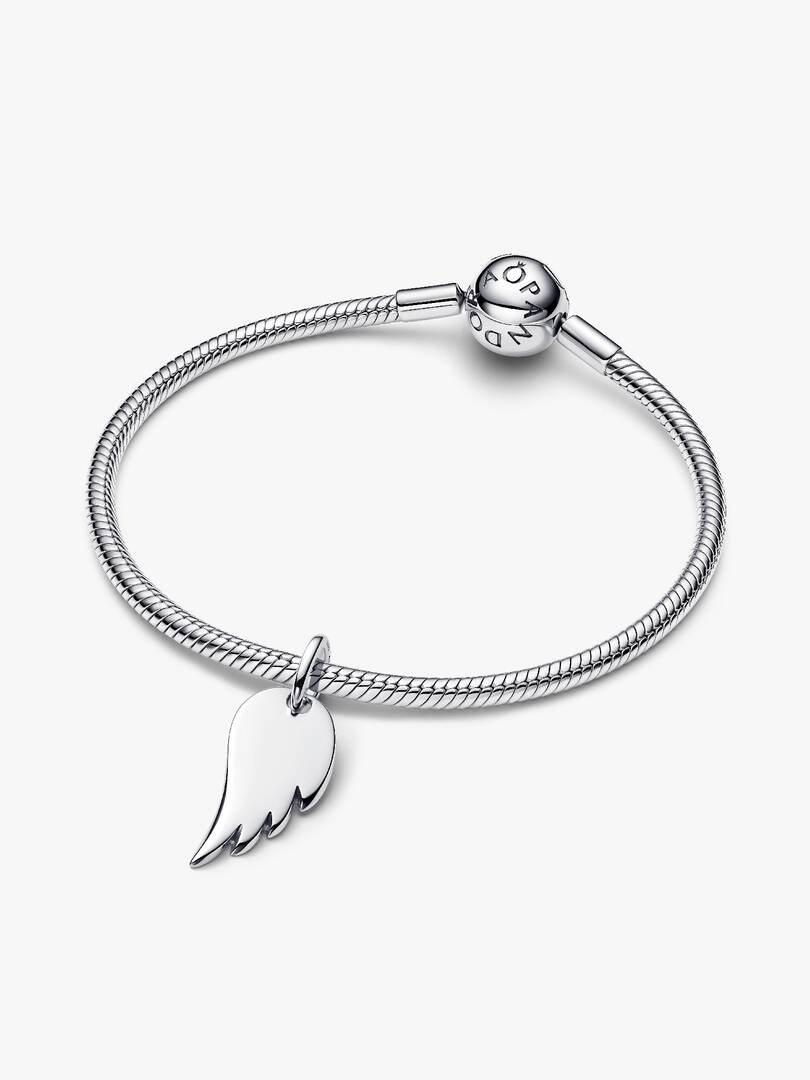 Engravable Angel Wing Tag Pendant Sterling silver