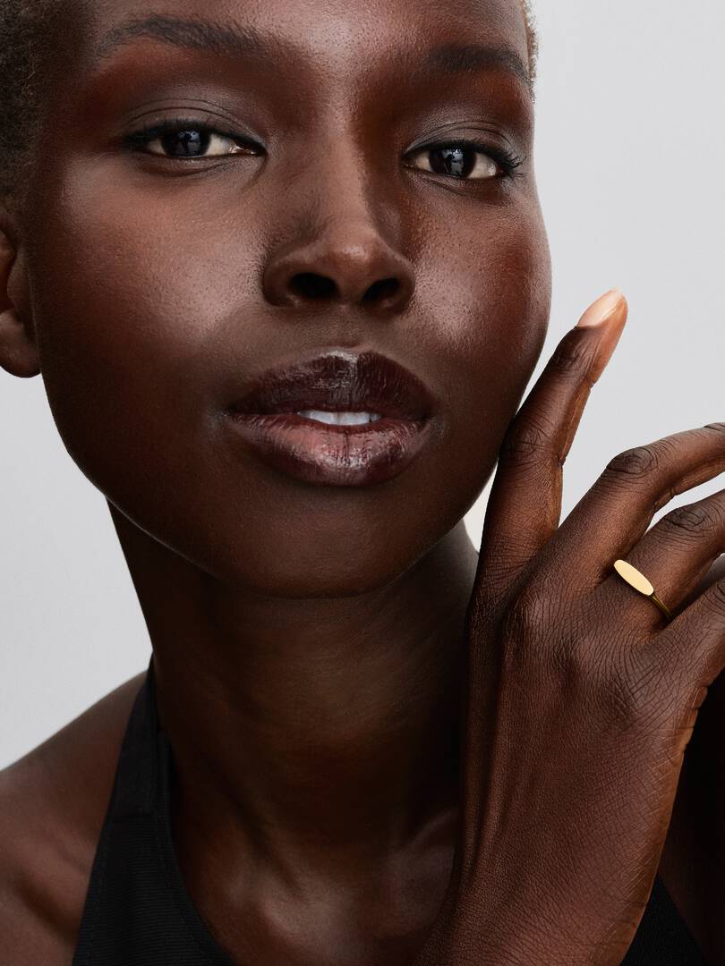 Engravable Bar Ring 14k gold plating