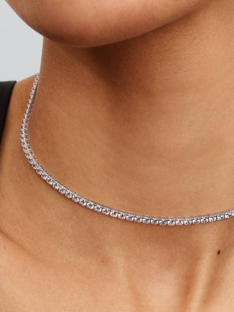 Tennis Choker Necklace Sterling silver