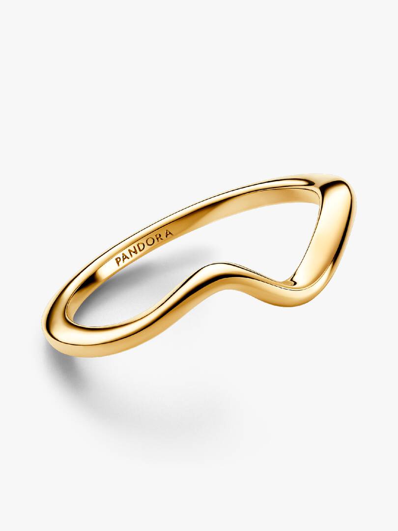 Polished Wave Ring 14k gold plating
