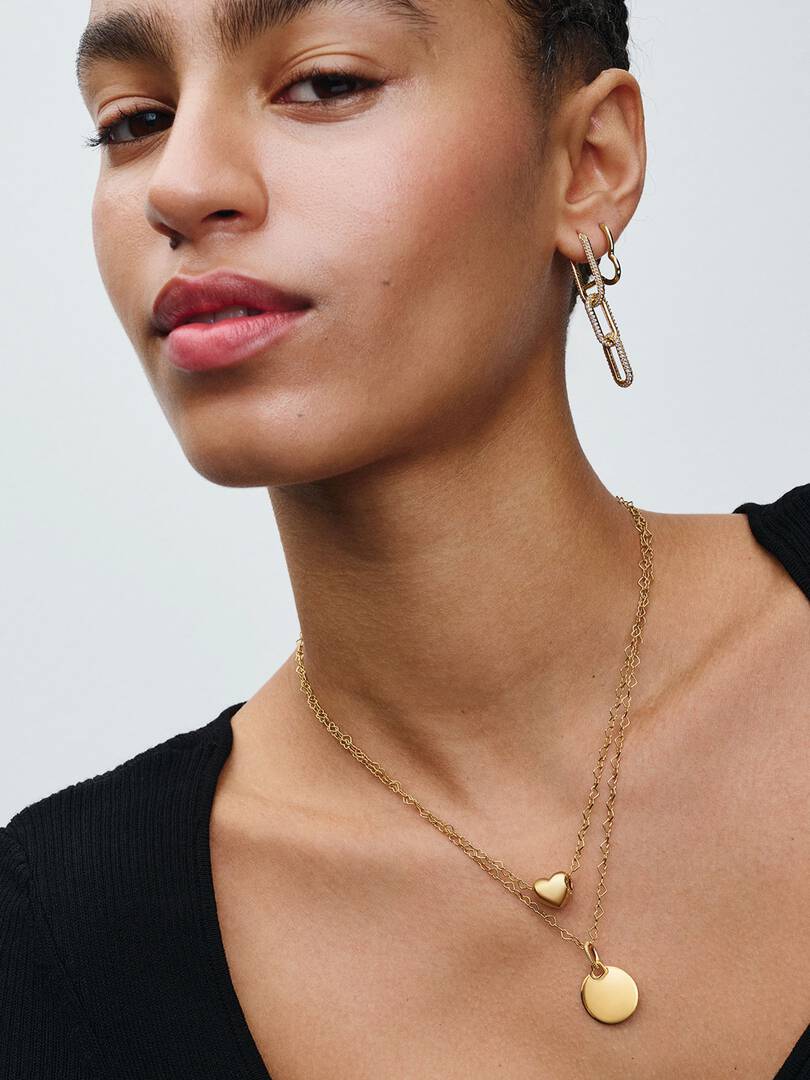 Linked Hearts Collier Necklace 14k gold plating