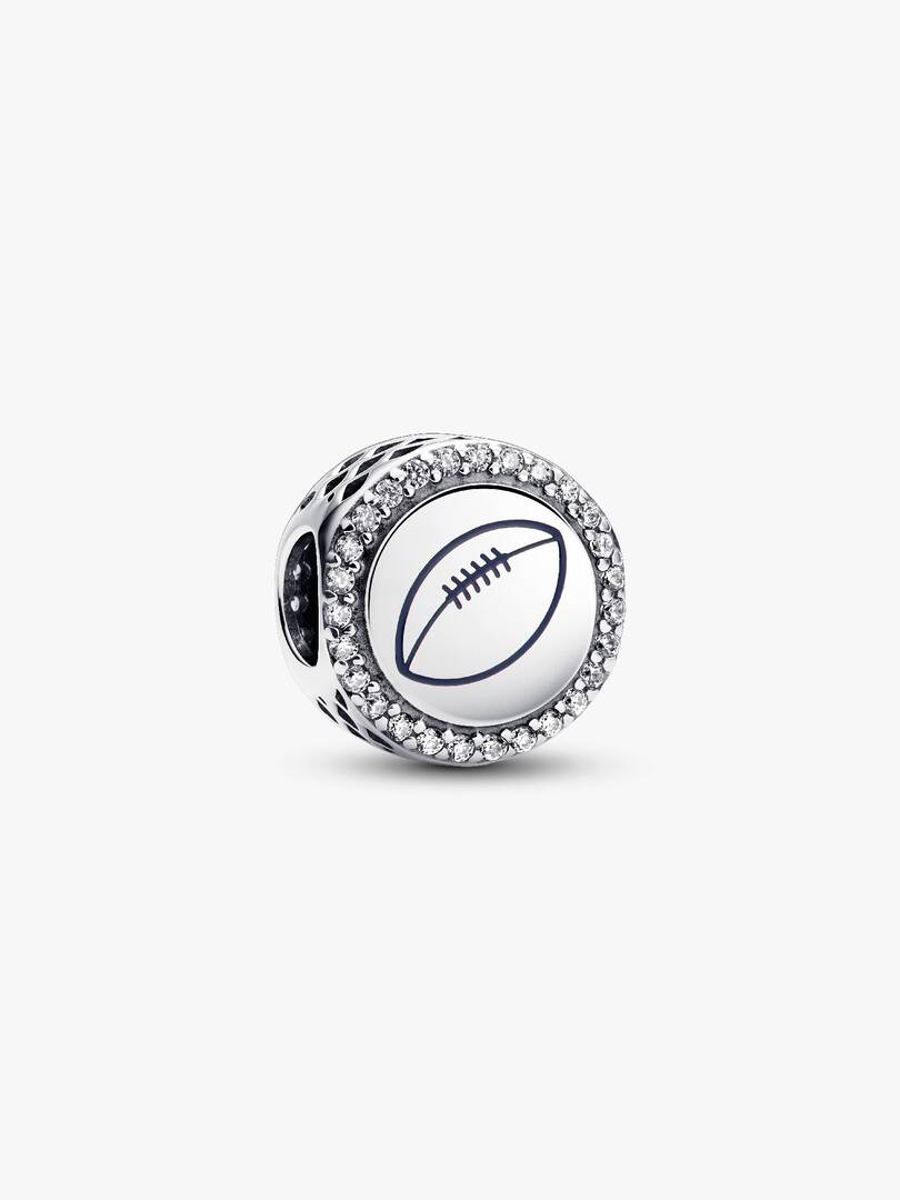 Engravable Football Charm Sterling silver