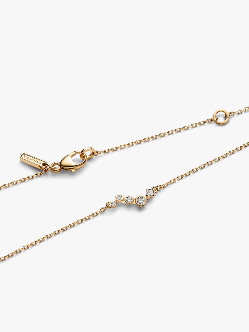 Pandora Era Lab-Grown Diamond Droplet Bar Necklace 0.09 ct TW, 14k gold