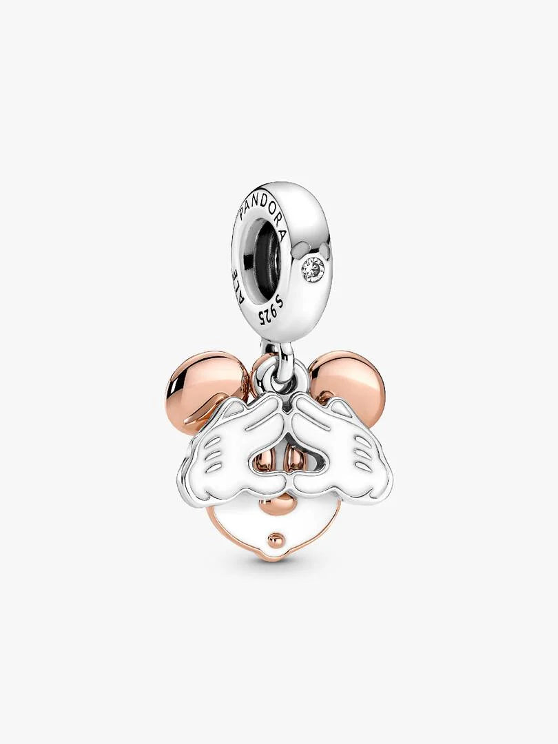 Disney Mickey Mouse Double Dangle Charm Sterling silver, 14k rose gold plating