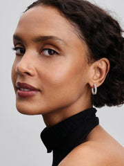 Sparkling Row Eternity Hoop Earrings Sterling silver