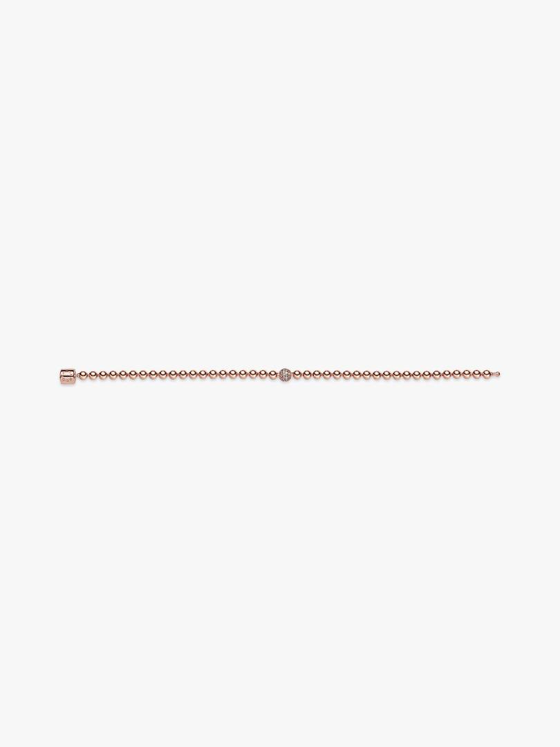 Beads & Pavé Bracelet 14k rose gold plating