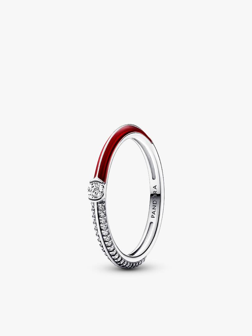 Pandora ME Pavé Red and Black Ring Set 2 Quantity