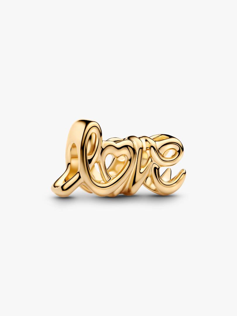 Handwritten Love Charm 14k gold plating