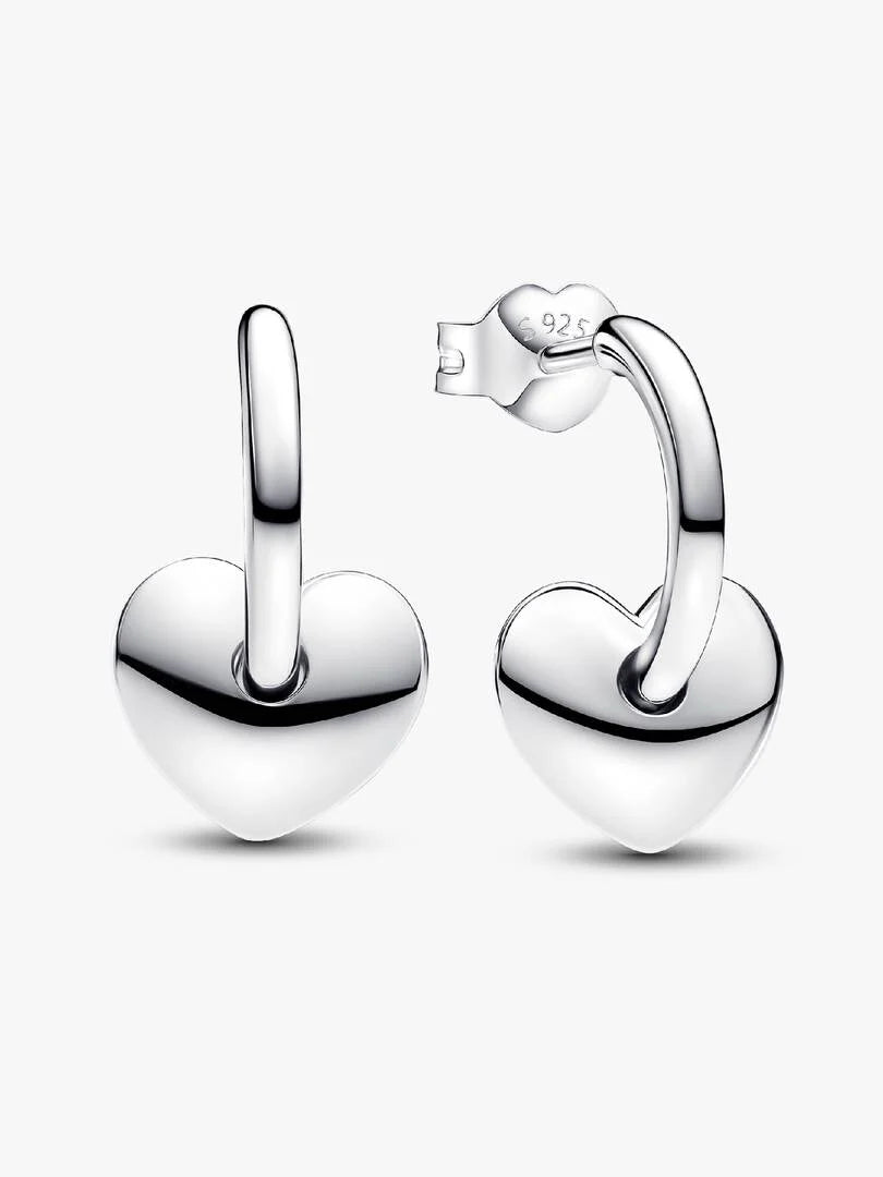 Heart Open Hoop Earrings Sterling silver