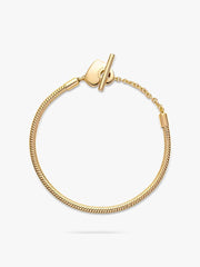 Pandora Moments Heart T-Bar Snake Chain Bracelet 14k gold plating