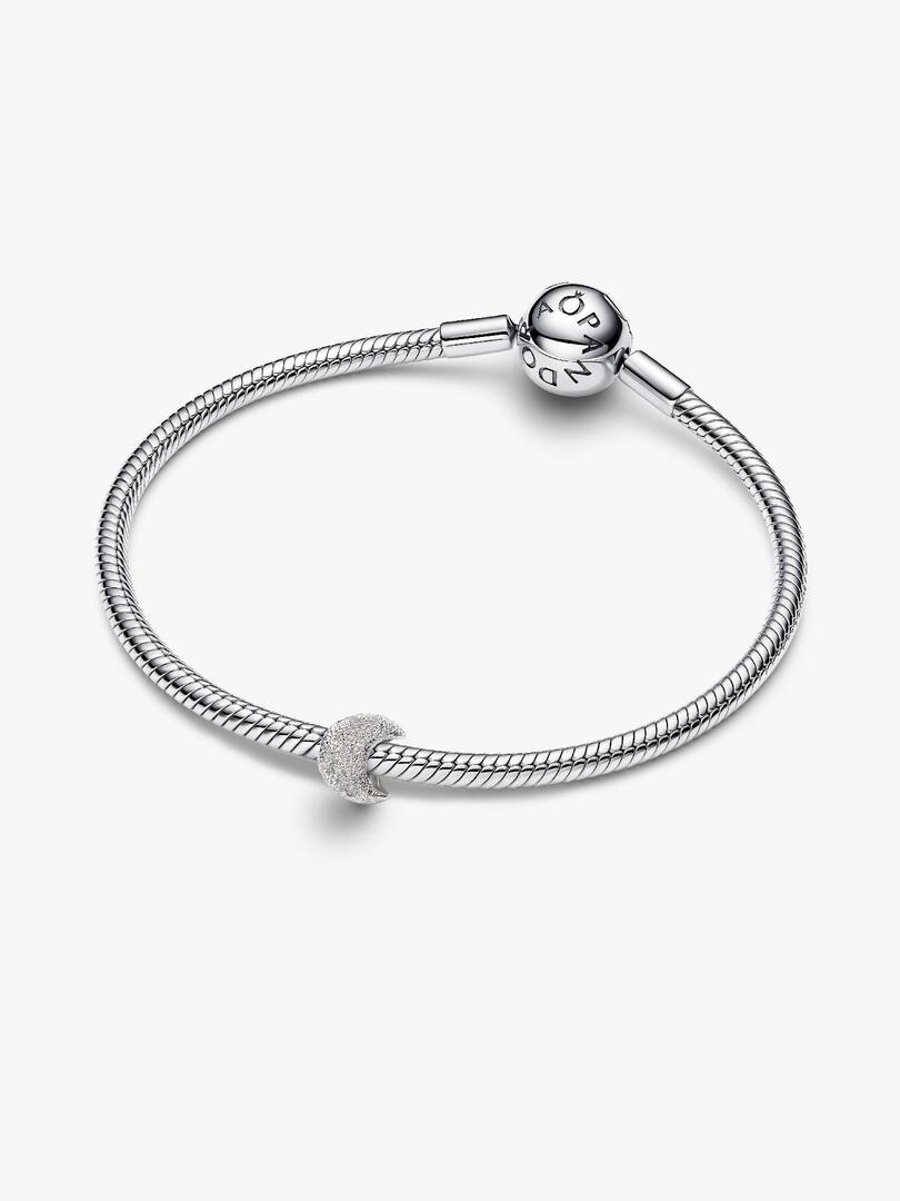Textured Moon Mini Charm Sterling silver