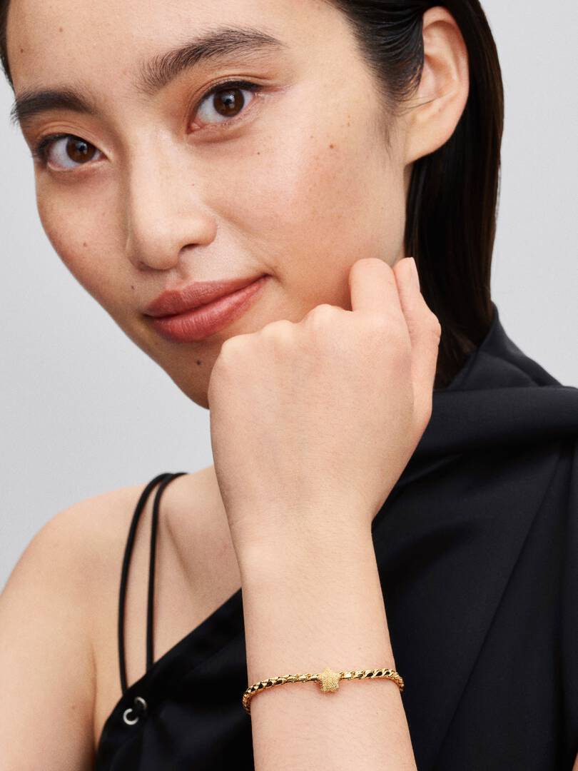 Textured Star Mini Charm 14k gold plating