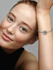August Spring Green Eternity Circle Charm Sterling silver