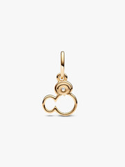 Disney Mickey Mouse Silhouette Lab-Grown Diamond Dangle Charm 0.15 ct TW, 14k gold