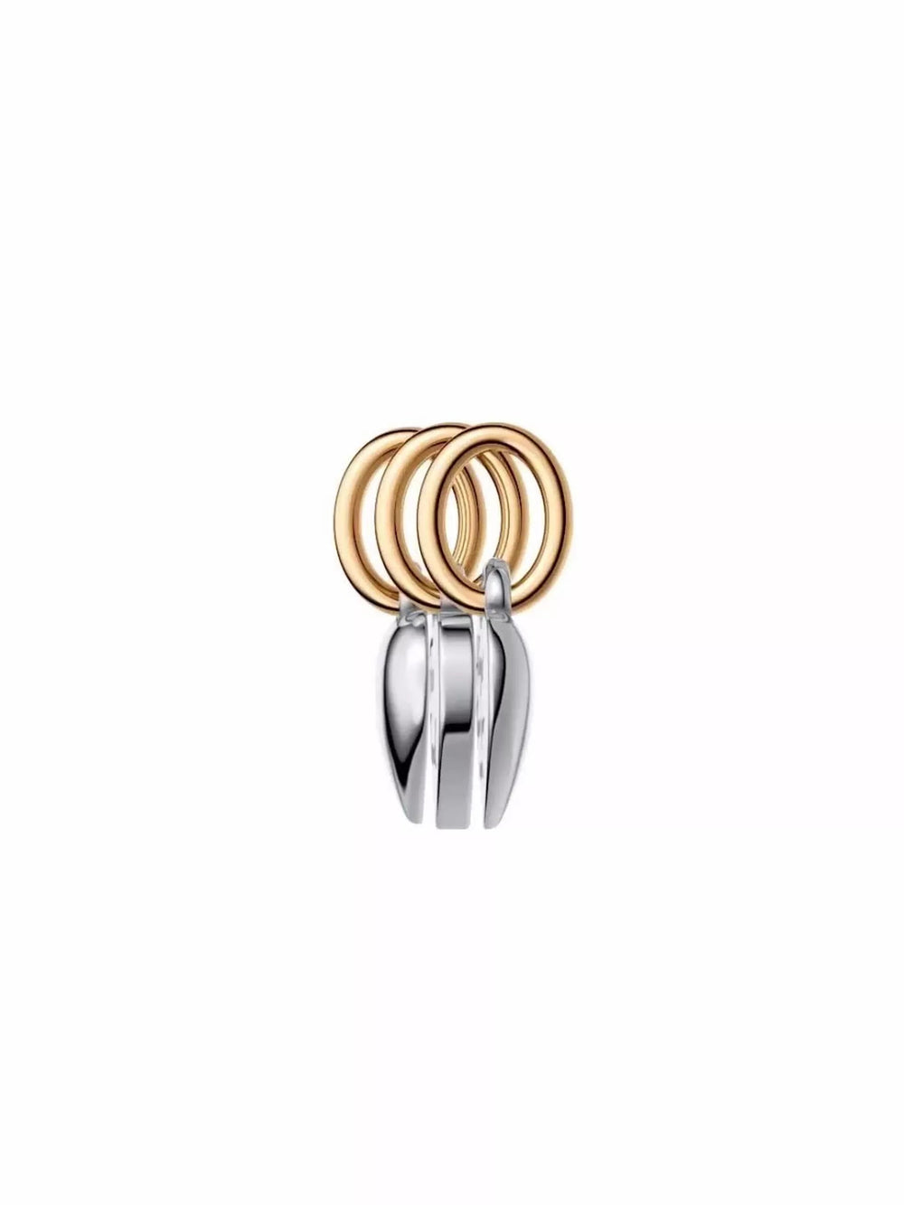 FINAL SALE - Two-tone Splittable Friendship Triple Dangle Charm Sterling silver, 14k gold plating