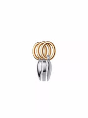 FINAL SALE - Two-tone Splittable Friendship Triple Dangle Charm Sterling silver, 14k gold plating