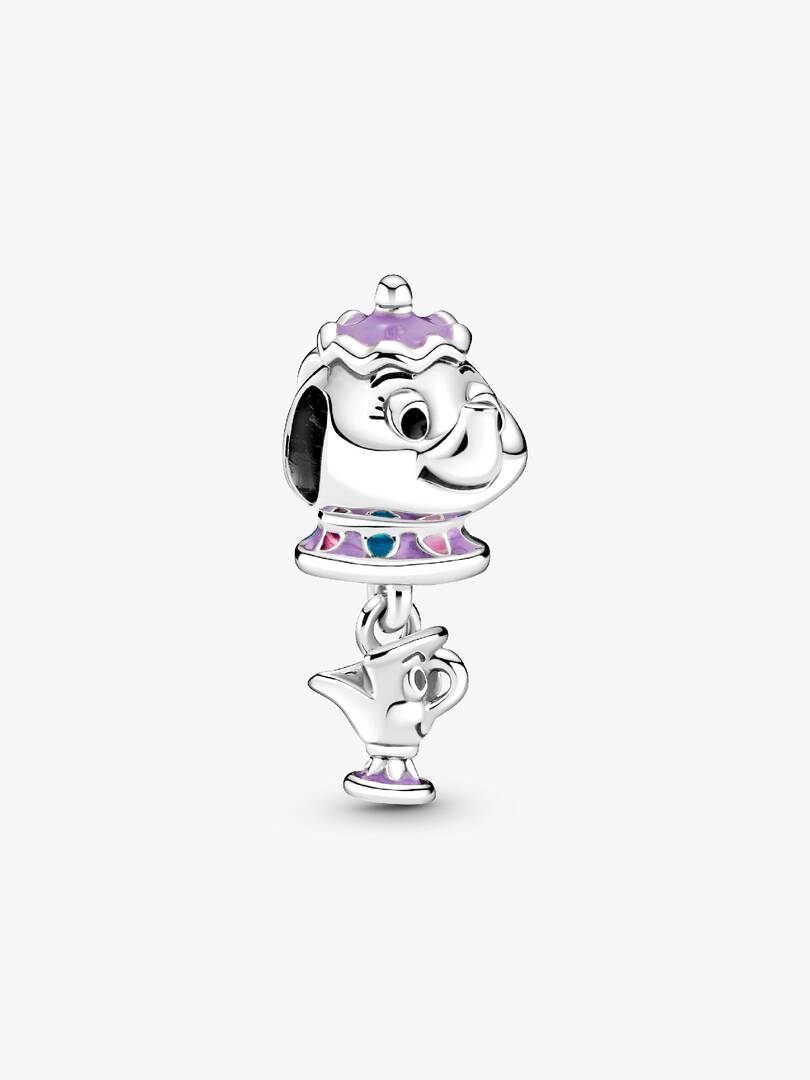 Disney Beauty and the Beast Mrs. Potts and Chip Dangle Charm Sterling silver