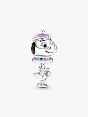 Disney Beauty and the Beast Mrs. Potts and Chip Dangle Charm Sterling silver