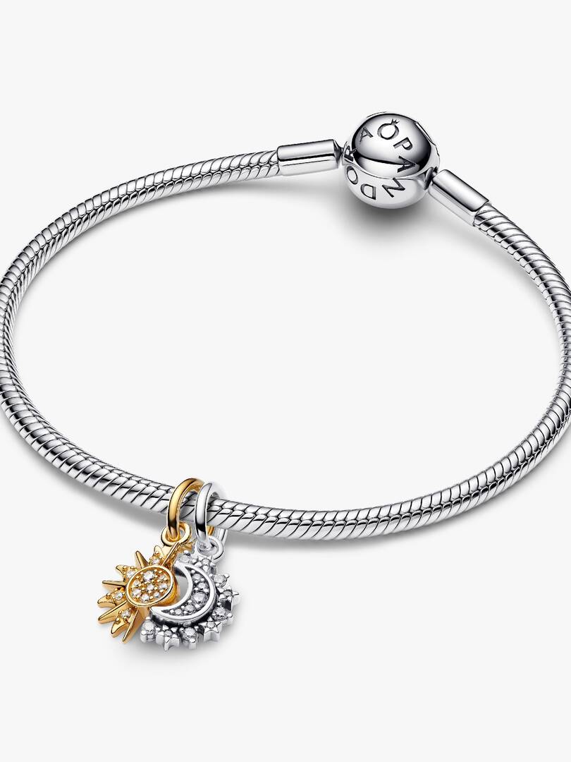 Splittable Sun & Moon Dangle Charm Sterling silver, 14k gold plating