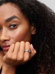 Rippled Wide Band Ring Sterling silver