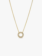 Pandora Logo Pavé Circle Collier Necklace 14k gold plating