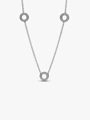 FINAL SALE - Pavé Circles Chain Necklace Sterling silver