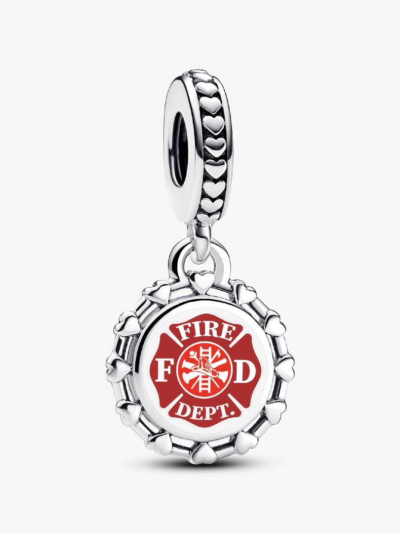Firefighter Dangle Charm Sterling silver