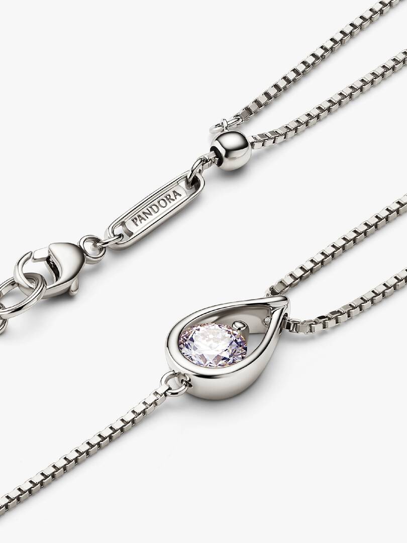 FINAL SALE - Pandora Infinite 14k White Gold Lab-grown Diamond Double Chain Bracelet 0.50 ct TW, 14k white gold