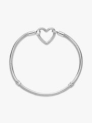 Pandora Moments Heart Closure Snake Chain Bracelet Sterling silver