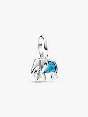 Turquoise-colored Elephant Mini Dangle Charm Sterling silver