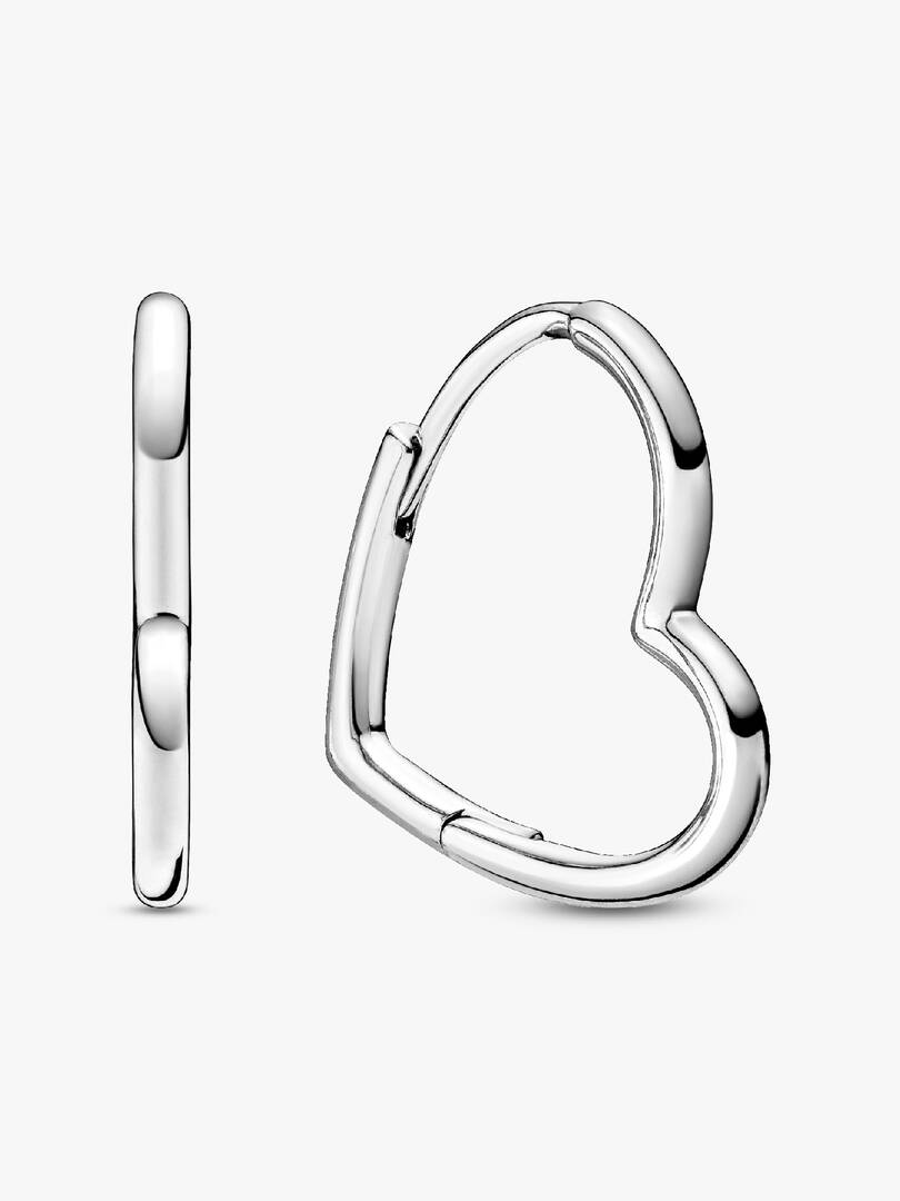 Asymmetrical Heart Hoop Earrings Sterling silver
