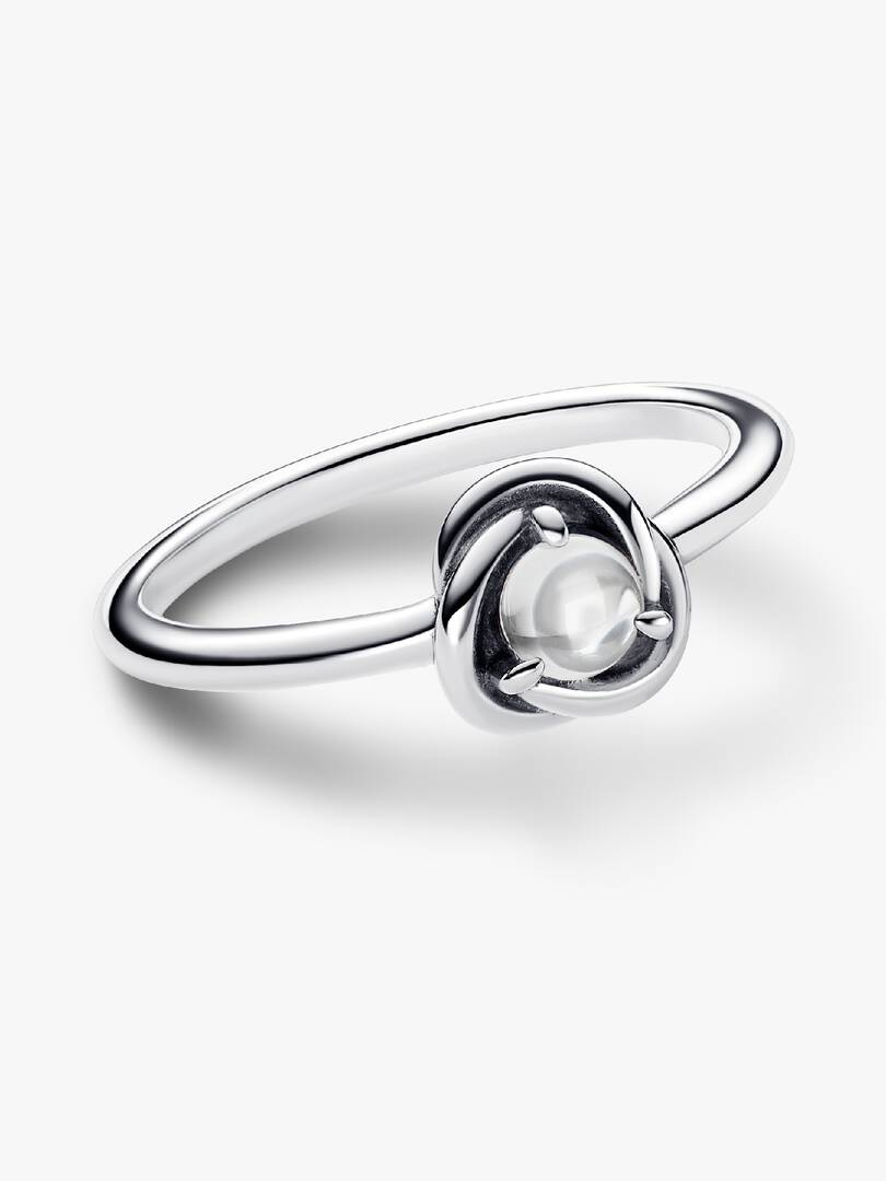 April Birthstone Eternity Circle Ring Sterling silver