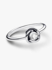 April Birthstone Eternity Circle Ring Sterling silver