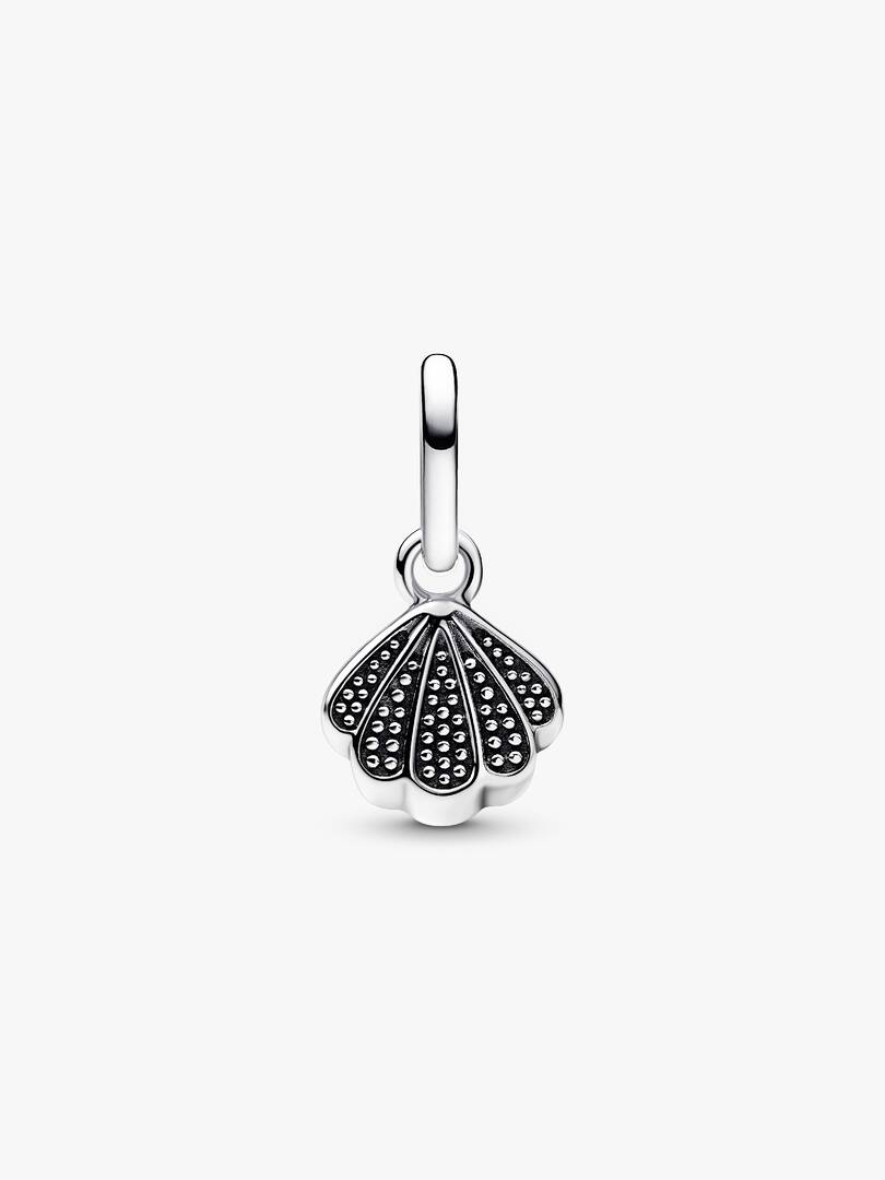 Sparkling Shell Mini Dangle Charm Sterling silver