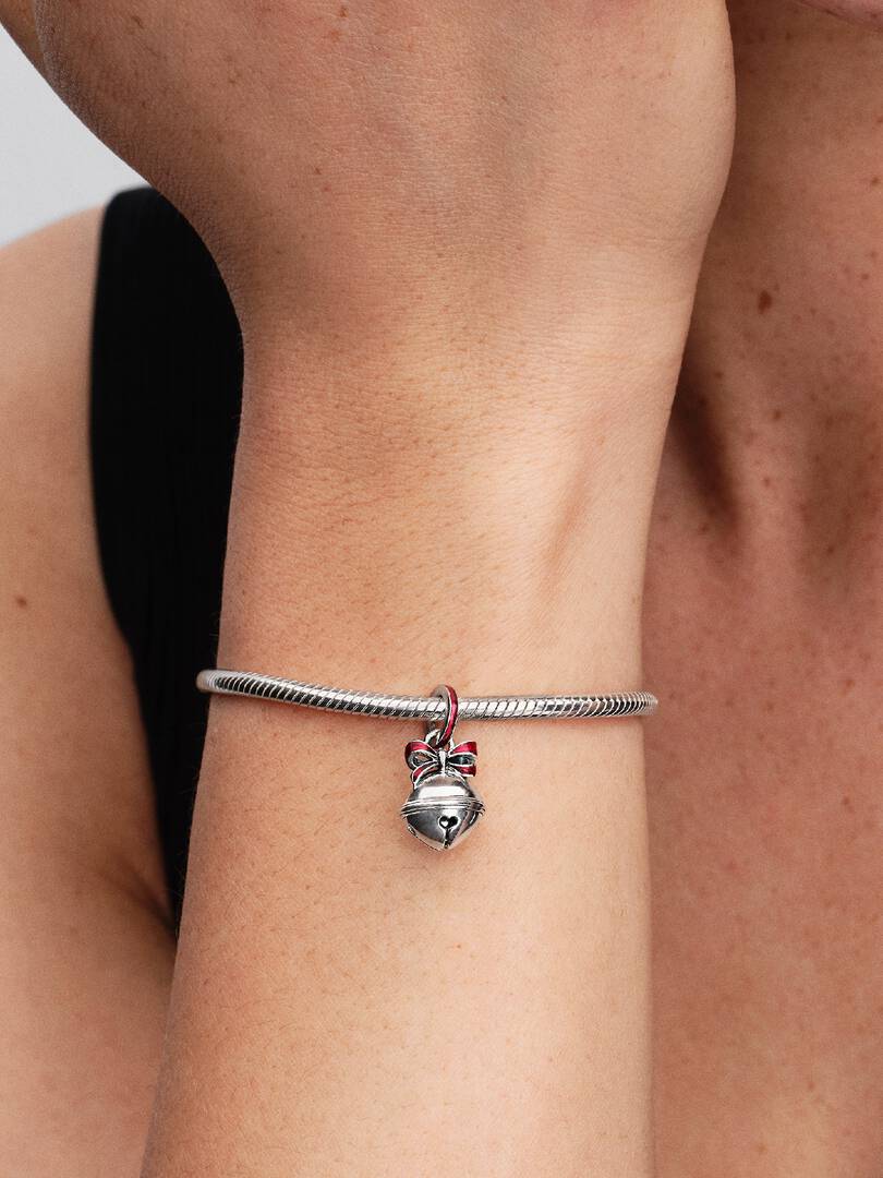 Holiday Bell Dangle Charm Sterling silver