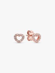 FINAL SALE - Open Heart Stud Earrings 14k rose gold plating