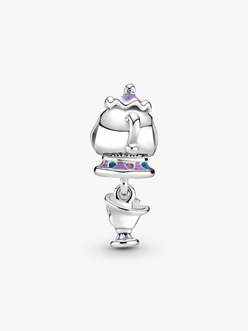 Disney Beauty and the Beast Mrs. Potts and Chip Dangle Charm Sterling silver