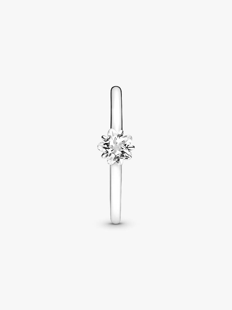 Celestial Sparkling Star Solitaire Ring Sterling silver