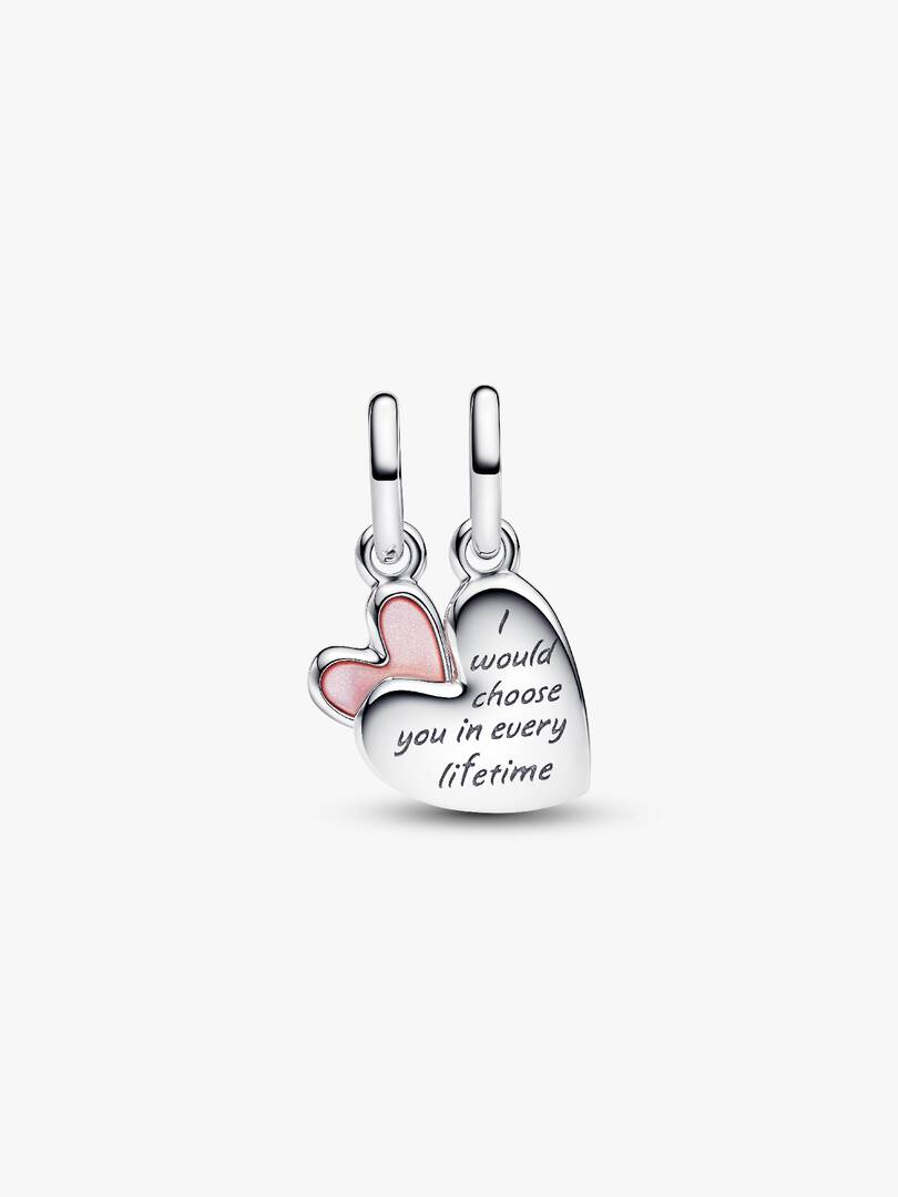 Splittable Mother & Daughter Dangle Charm Sterling silver