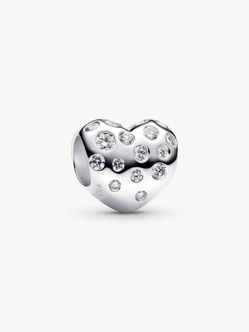 Pandora Sterling Silver Lab-grown Diamond Heart Charm 0.53 ct TW, Sterling silver