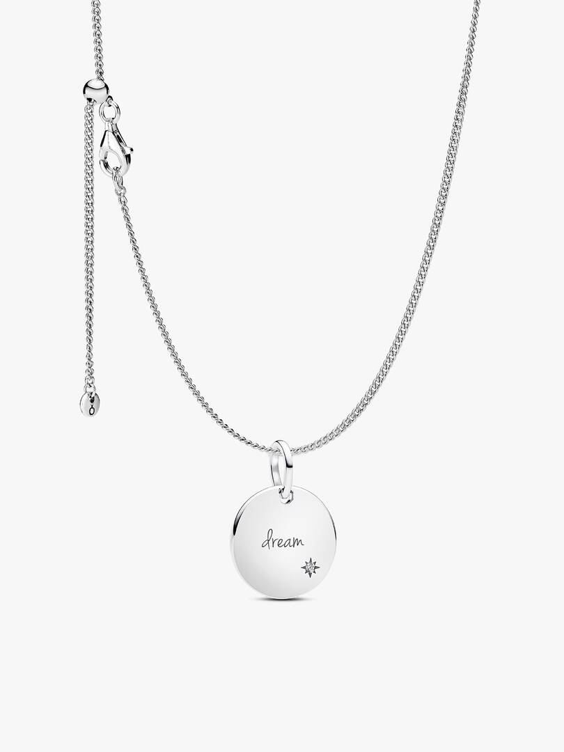 Engravable Lab-Grown Diamond Tag Pendant Necklace 2 Quantity