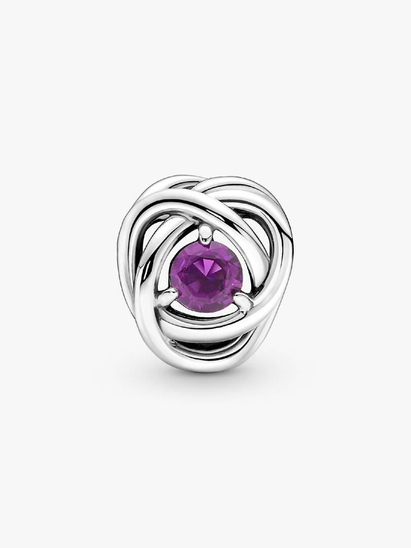 February Purple Eternity Circle Charm Sterling silver